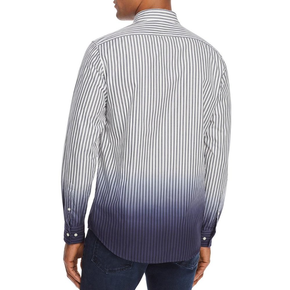 Michael Kors Men's Cotton Slim Fit Button-Down Shirt - M / Midnight - Picture 2 of 2